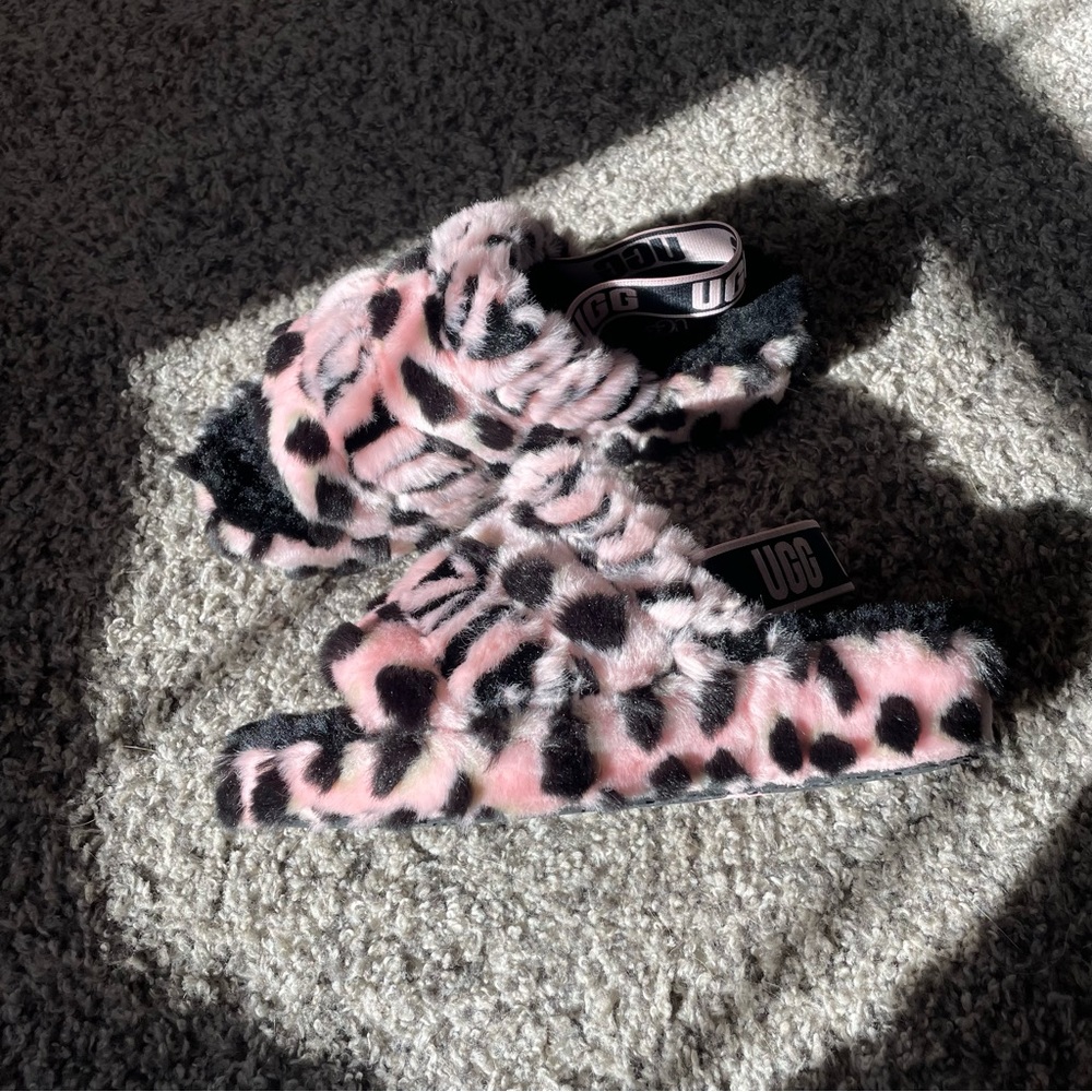 UGG Leopard Platform Slide Slippers